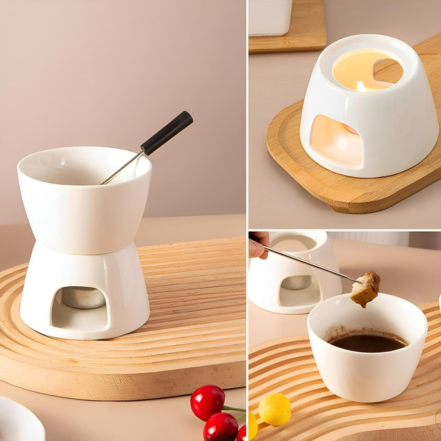 Fondue Queso Juego De Fondue Ceramica Fondue Chocolate 10pcs-5