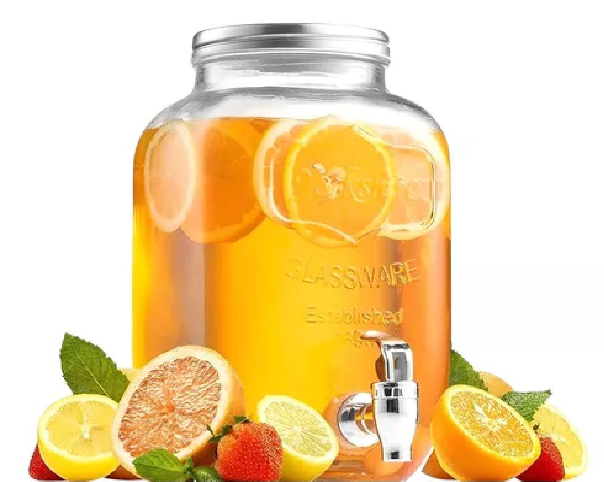 Dispensador De Bebidas Jarro De Vidrio Jarro Para Jugos 4l-0