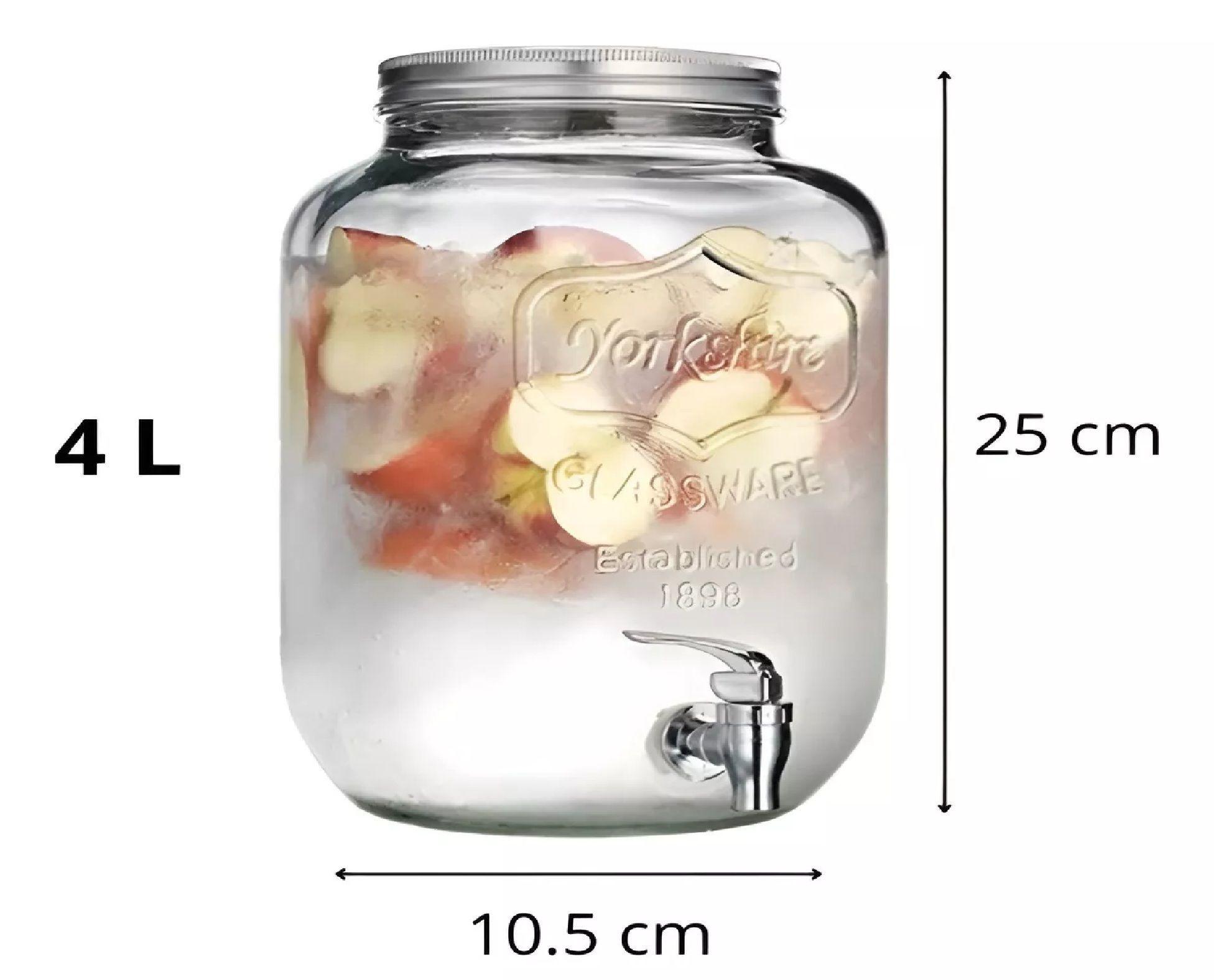 Dispensador De Bebidas Jarro De Vidrio Jarro Para Jugos 4l-2