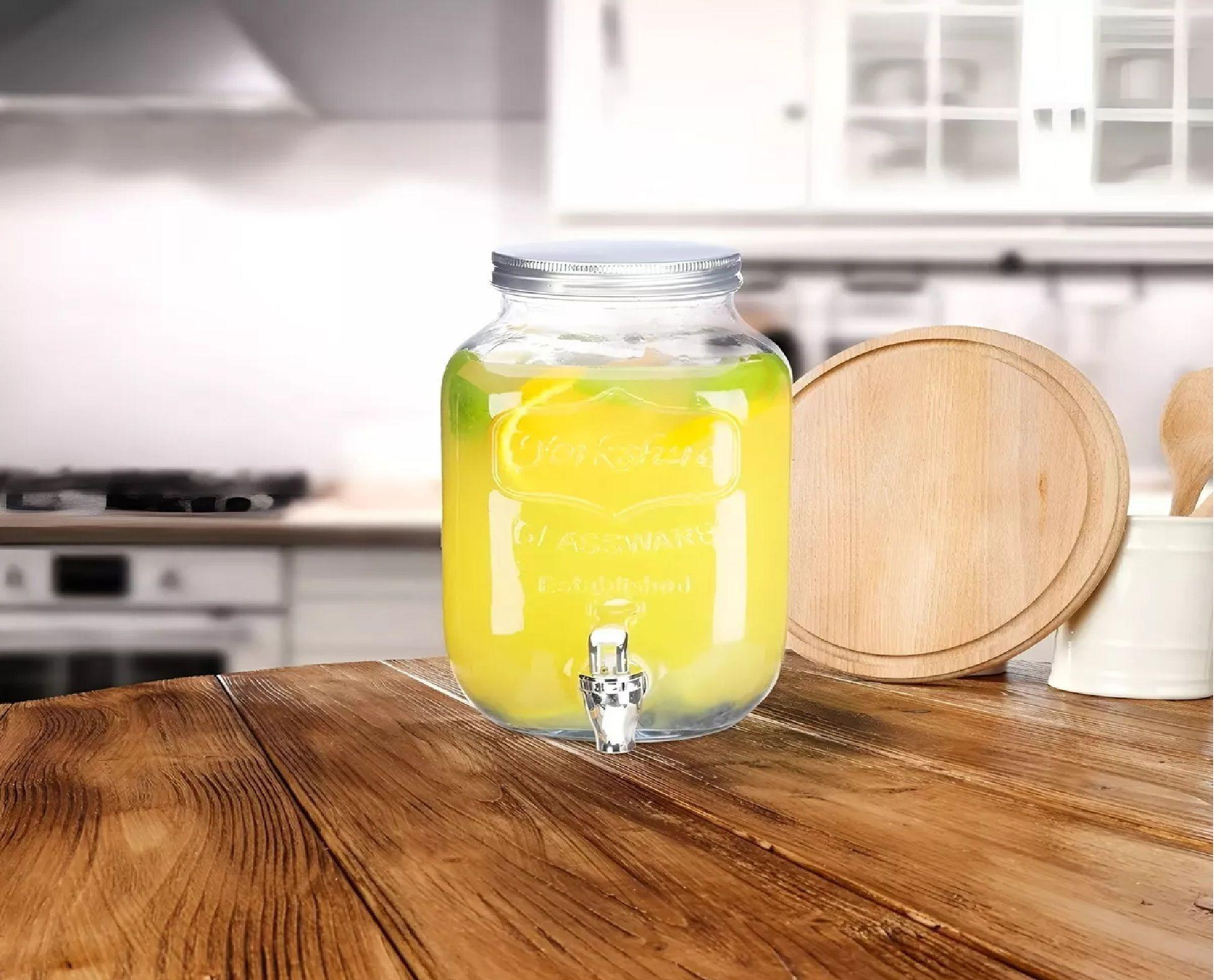 Dispensador De Bebidas Jarro De Vidrio Jarro Para Jugos 4l-4