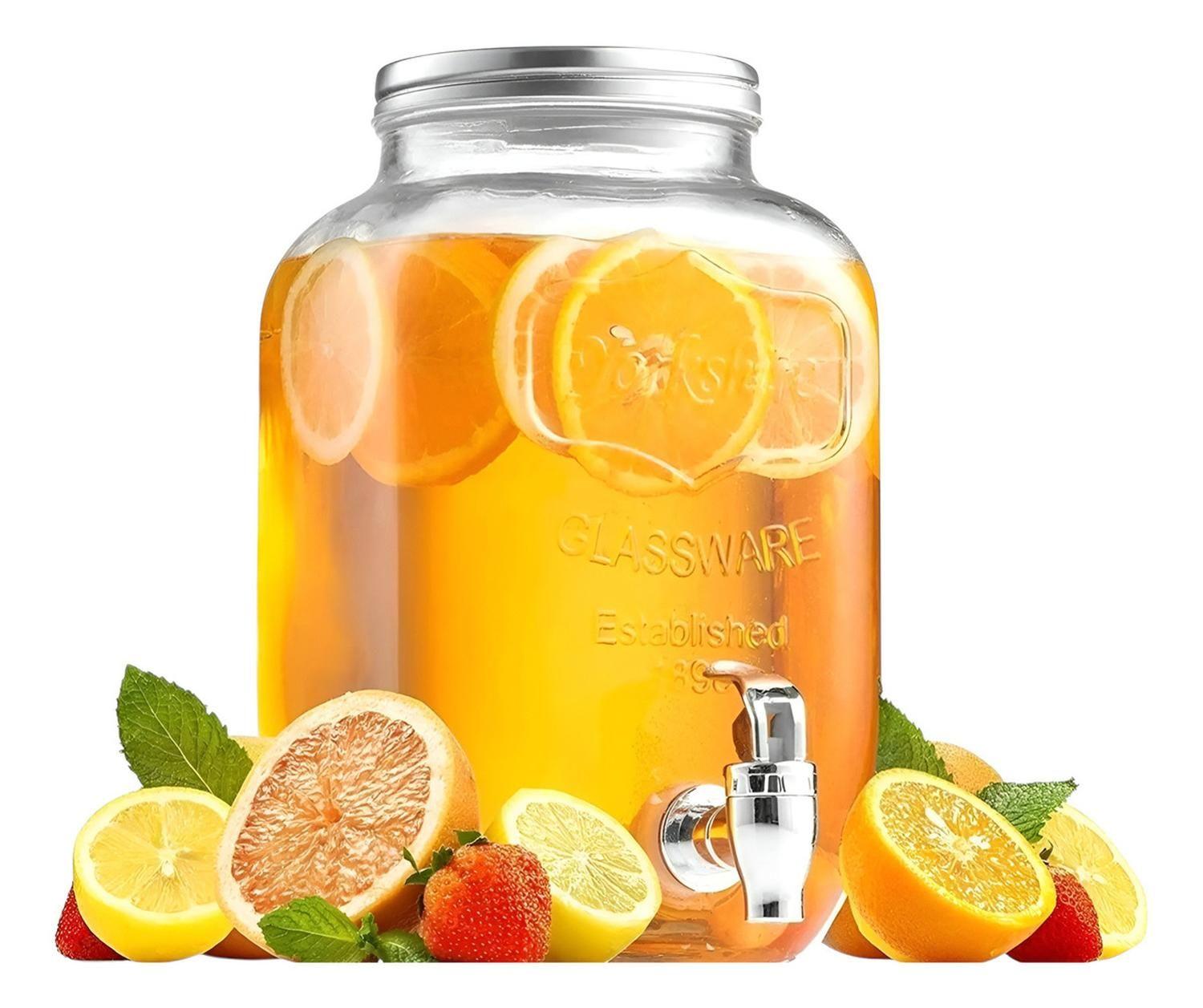 Dispensador De Bebidas Jarro De Vidrio Jarro Para Jugos 4l-0