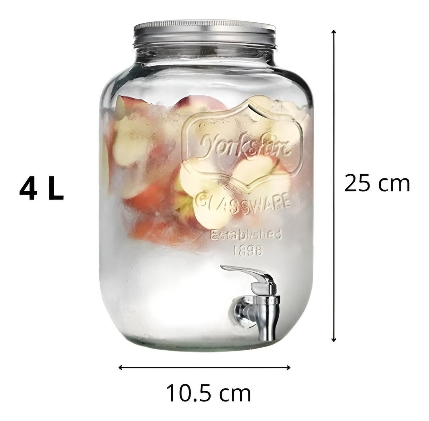 Dispensador De Bebidas Jarro De Vidrio Jarro Para Jugos 4l-2