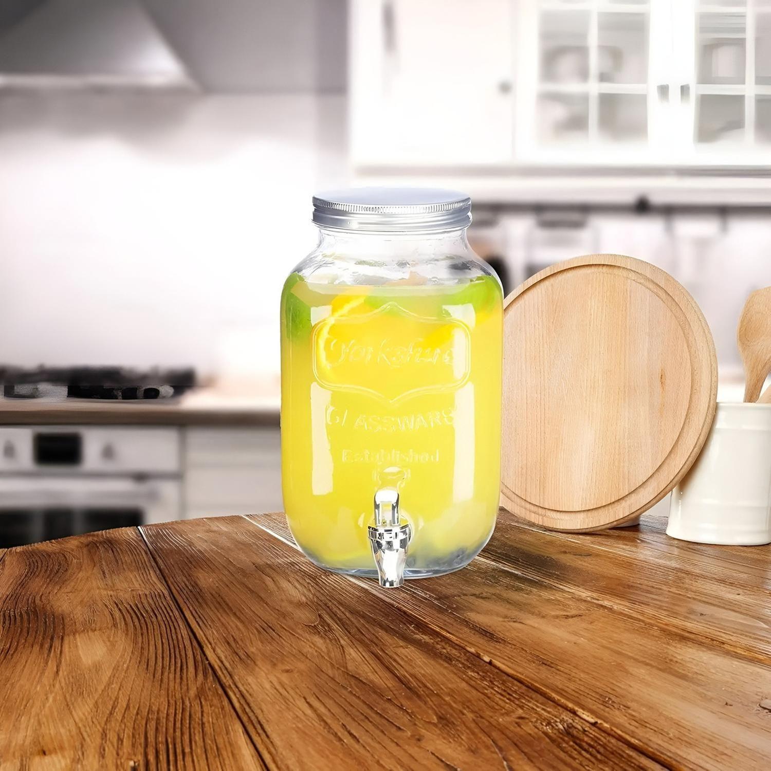 Dispensador De Bebidas Jarro De Vidrio Jarro Para Jugos 4l-5