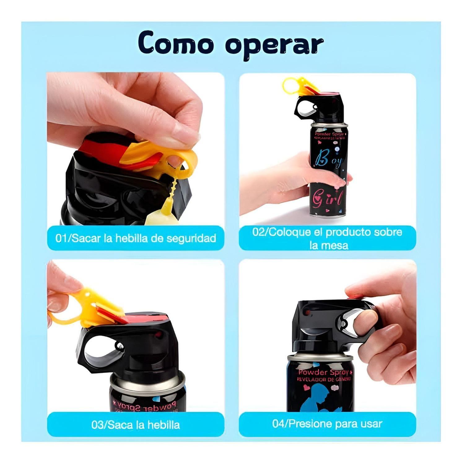 Set 2 Extintor Humo Revelacion De Genero Cañon Spray Color-4