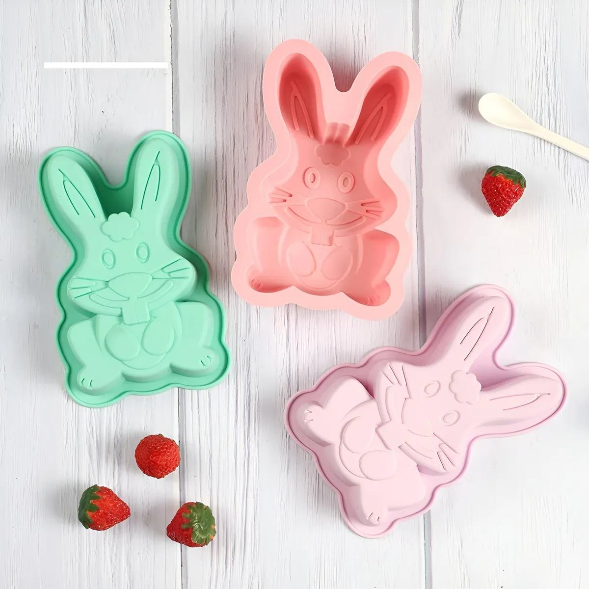 Set 2 Molde Conejo De Pascua Molde Silicona Molde Chocolate-5