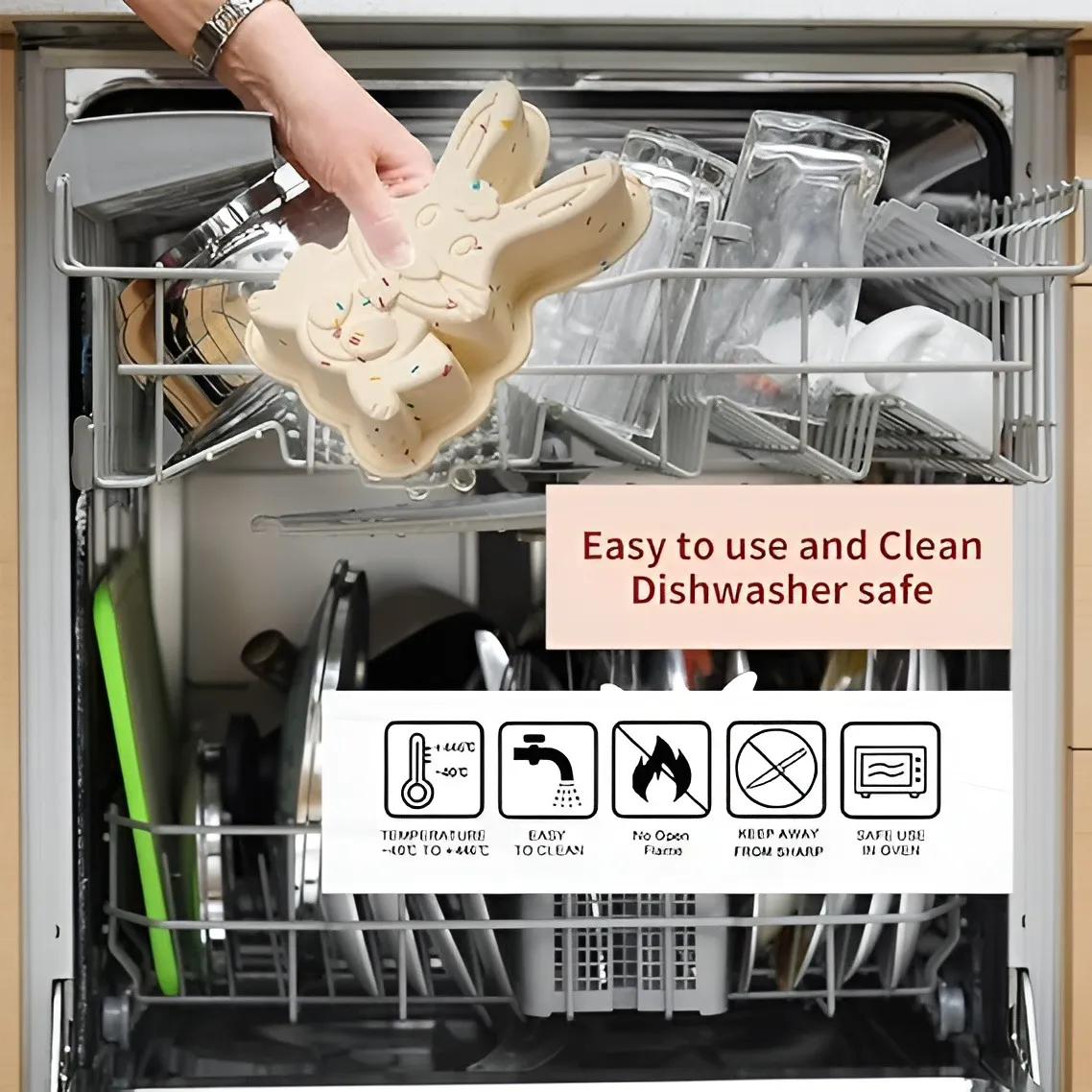 Set 2 Molde Conejo De Pascua Molde Silicona Molde Chocolate-7