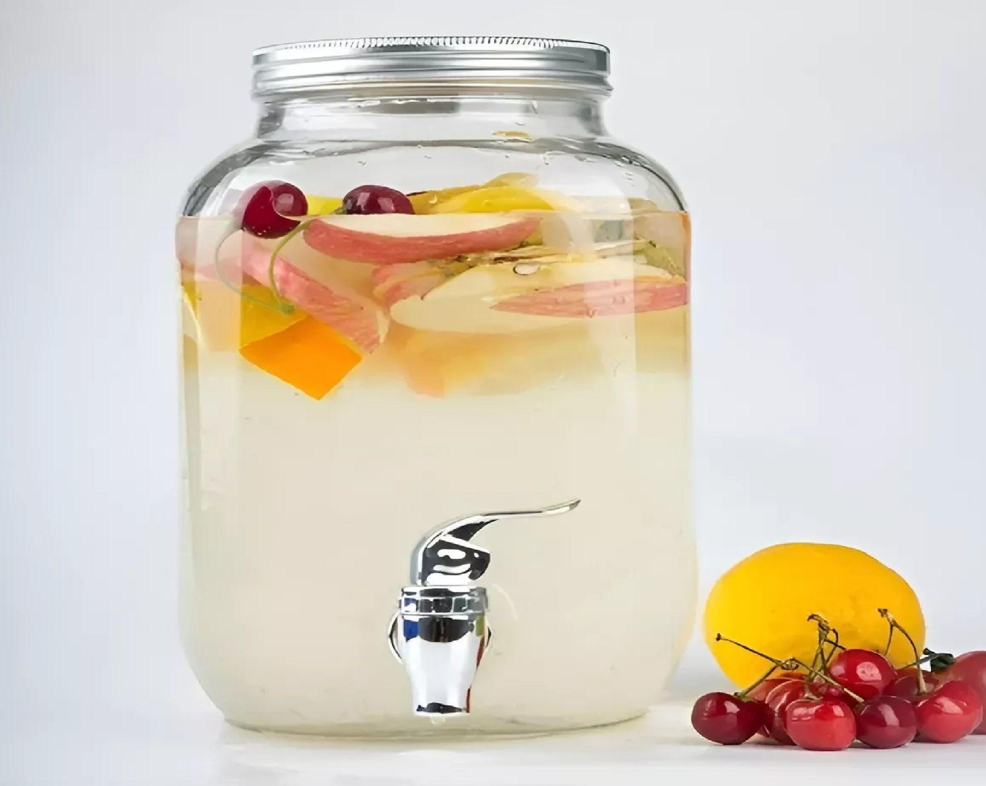 Jarro De Vidrio Dispensador De Bebidas Jarro Para Jugos 6l-3