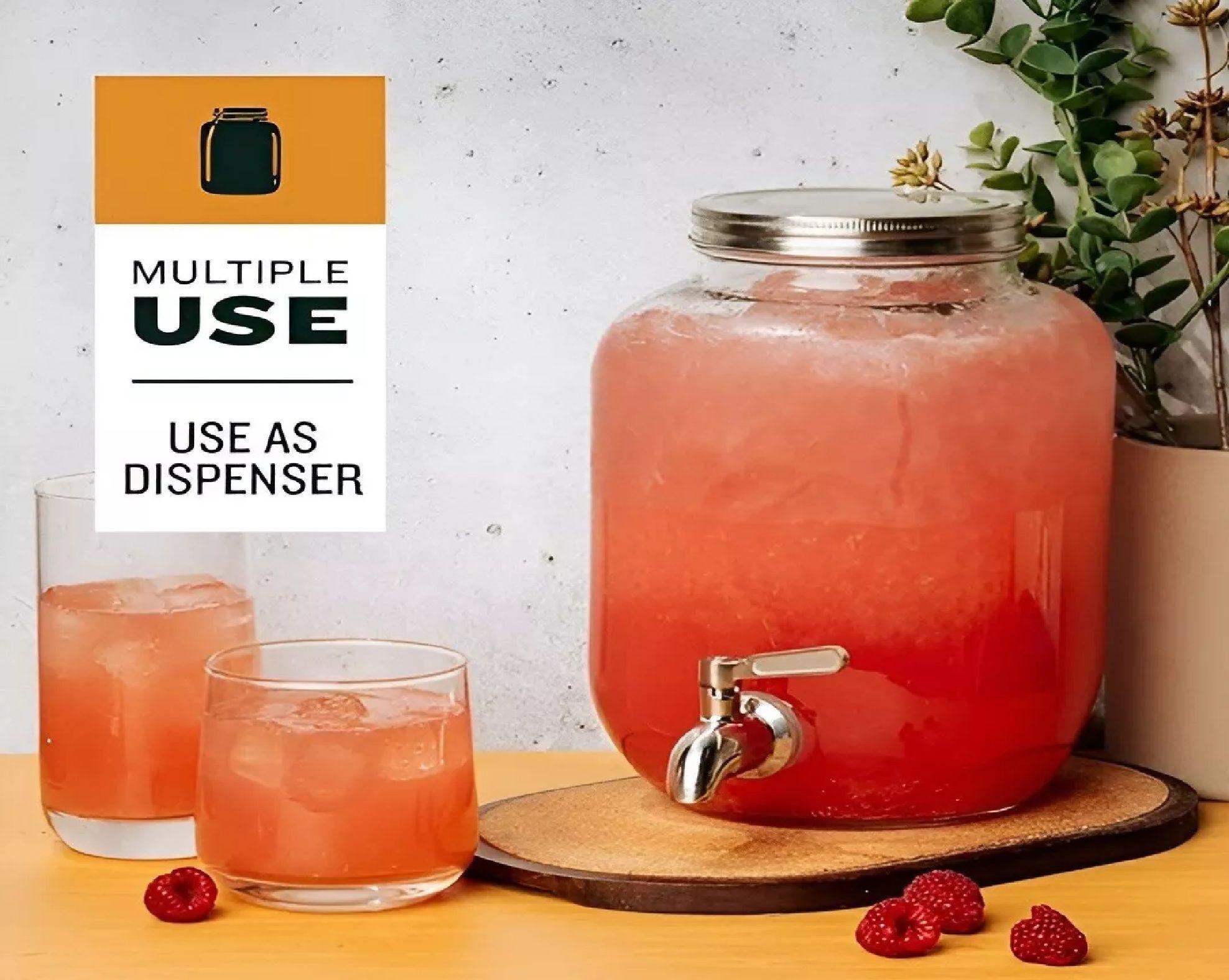 Jarro De Vidrio Dispensador De Bebidas Jarro Para Jugos 6l-7
