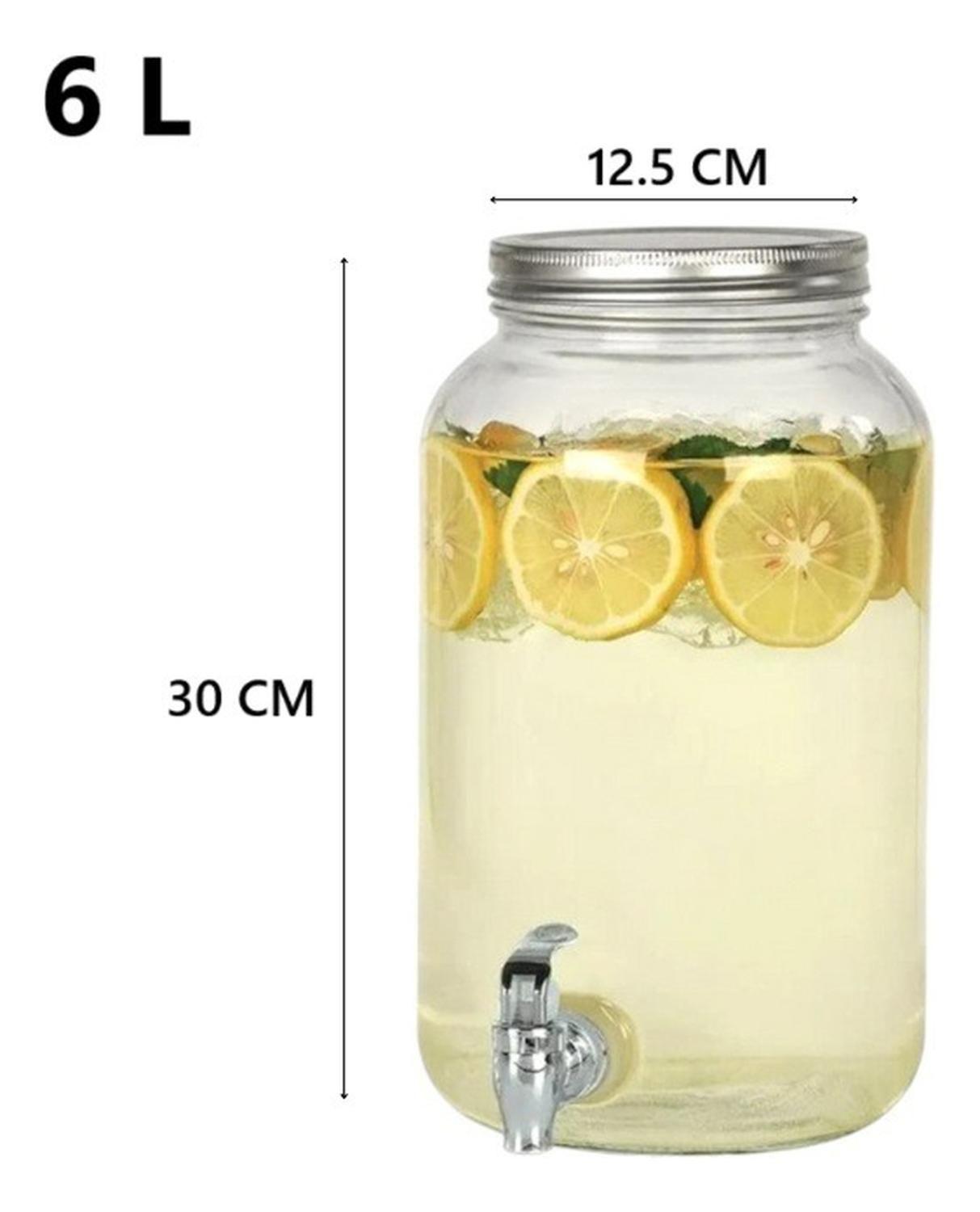 Jarro De Vidrio Dispensador De Bebidas Jarro Para Jugos 6l-2