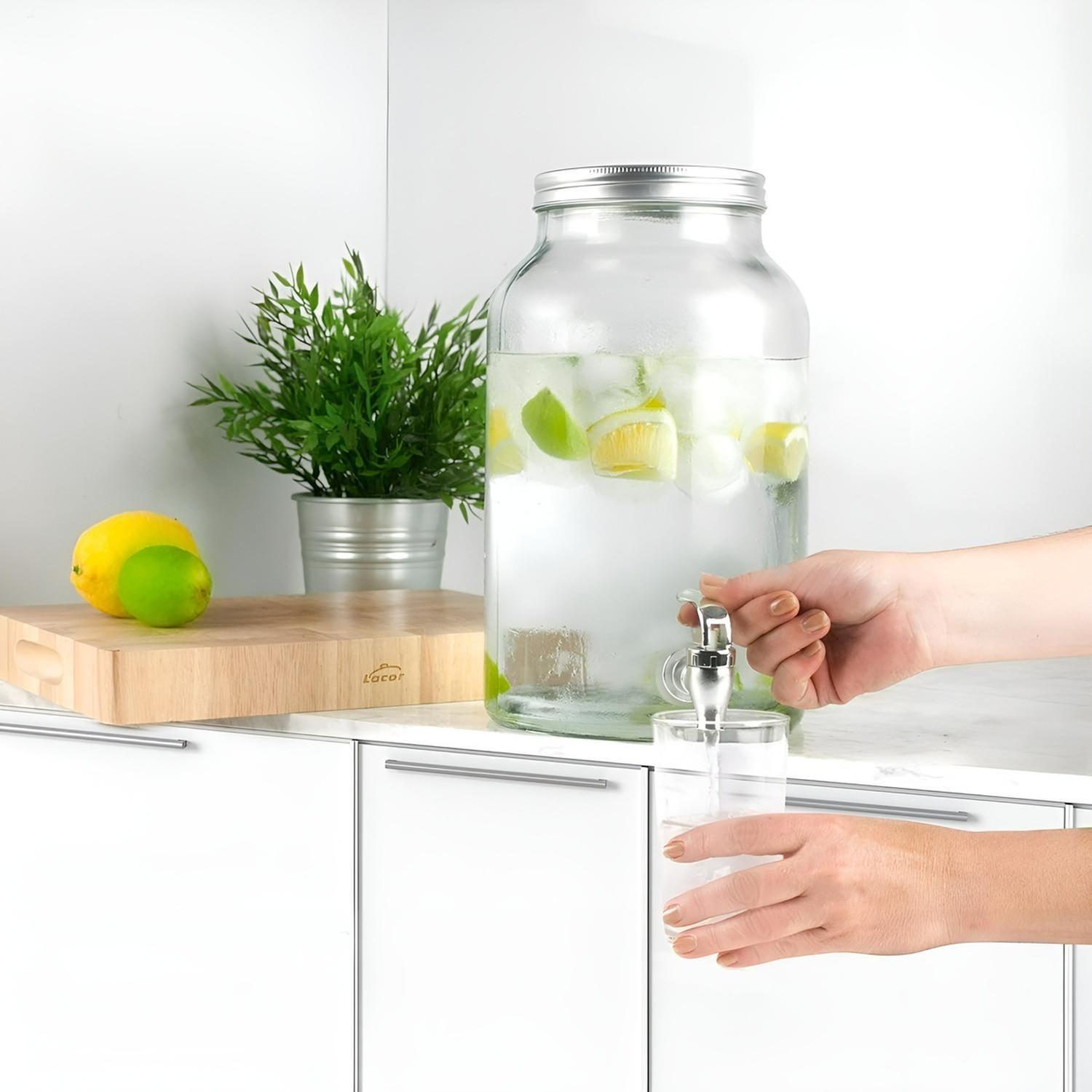 Jarro De Vidrio Dispensador De Bebidas Jarro Para Jugos 6l-4