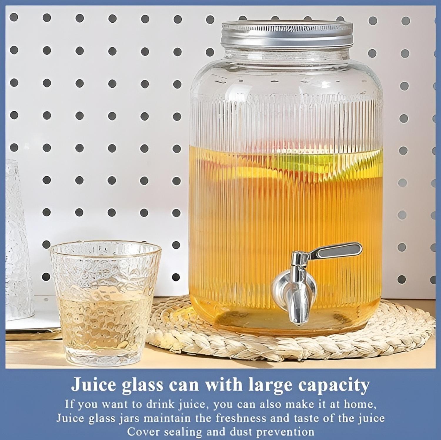 Jarras Vidrio Dispensador De Bebidas Jarro Para Jugo 5L-1