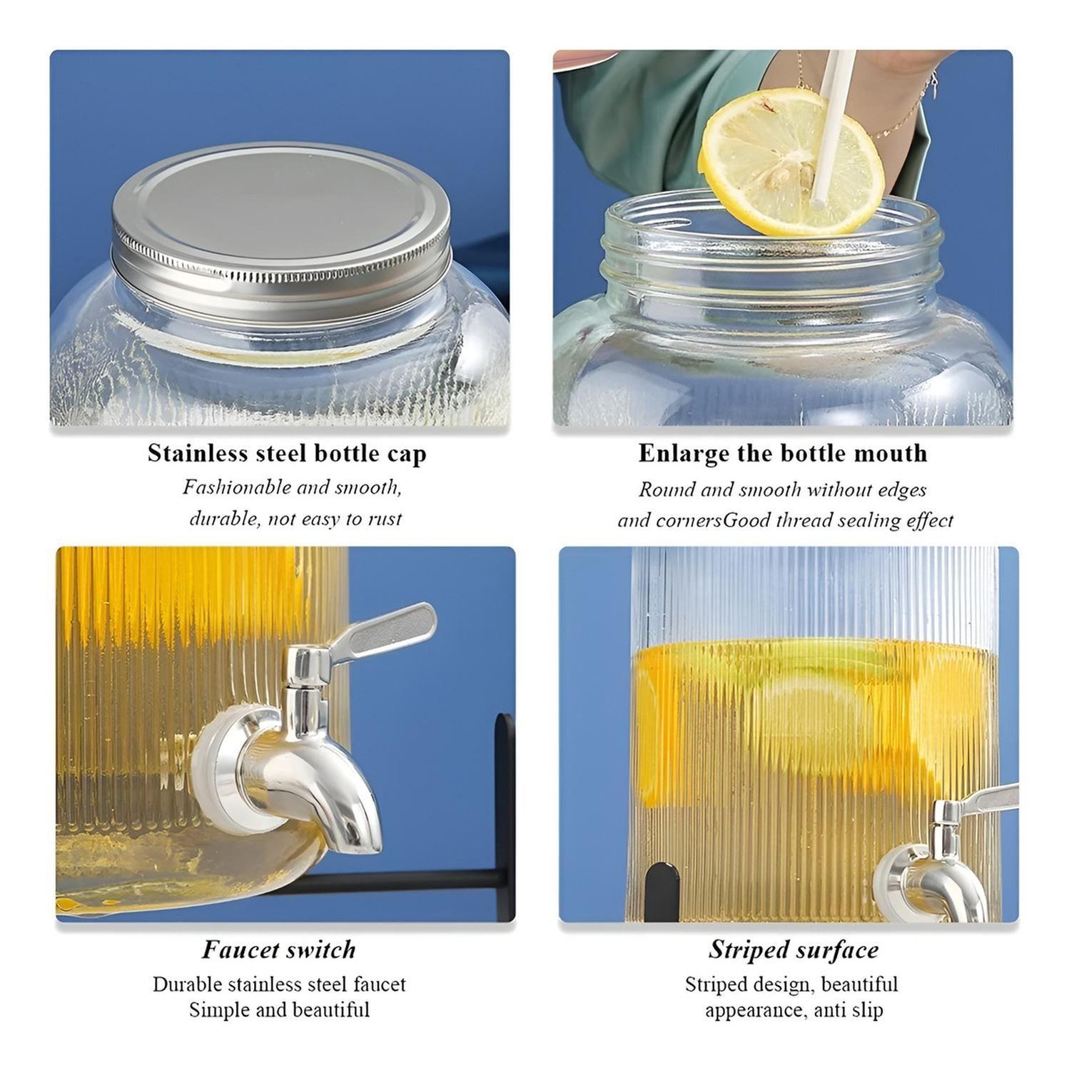 Jarras Vidrio Dispensador De Bebidas Jarro Para Jugo 5L-5