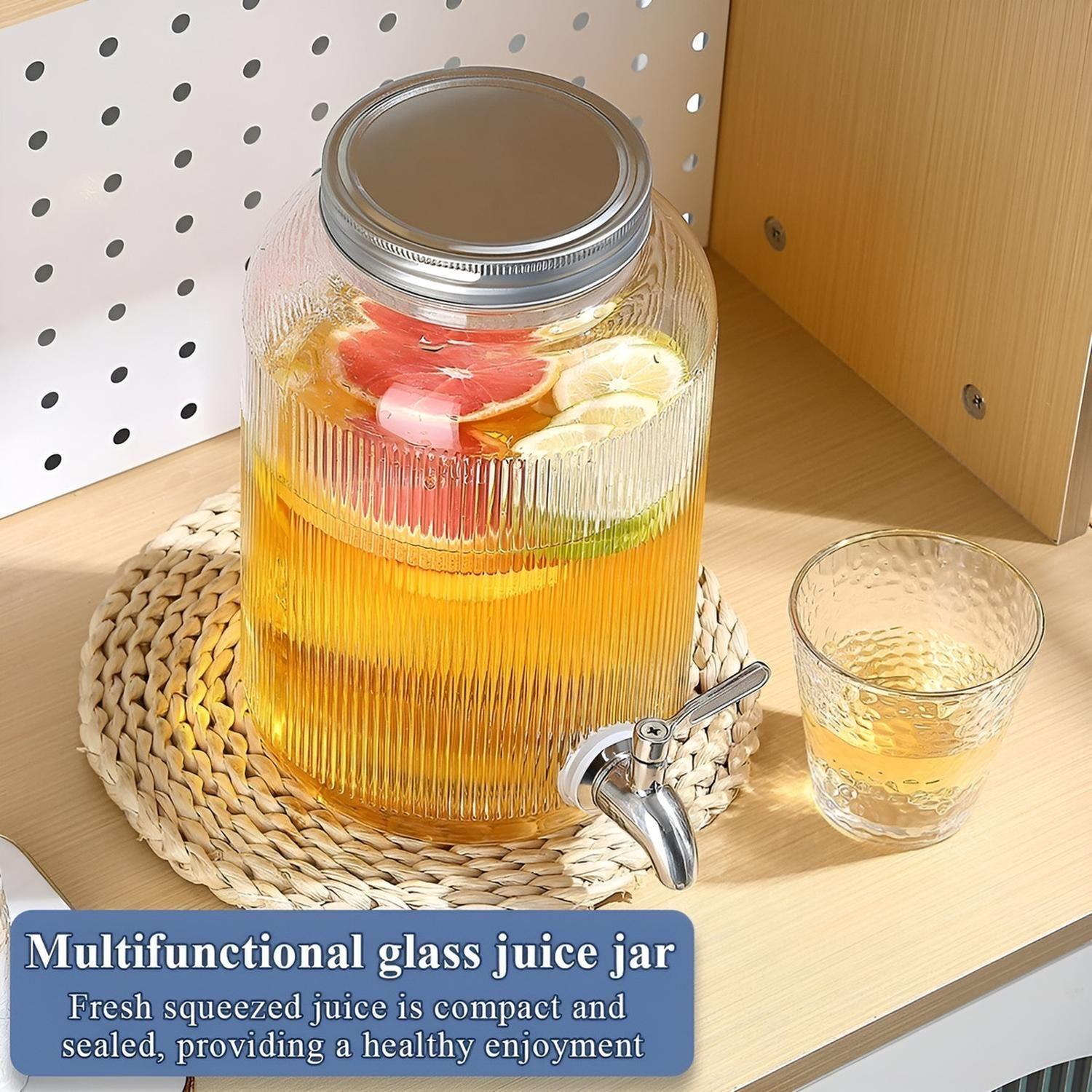 Jarras Vidrio Dispensador De Bebidas Jarro Para Jugo 5L-7