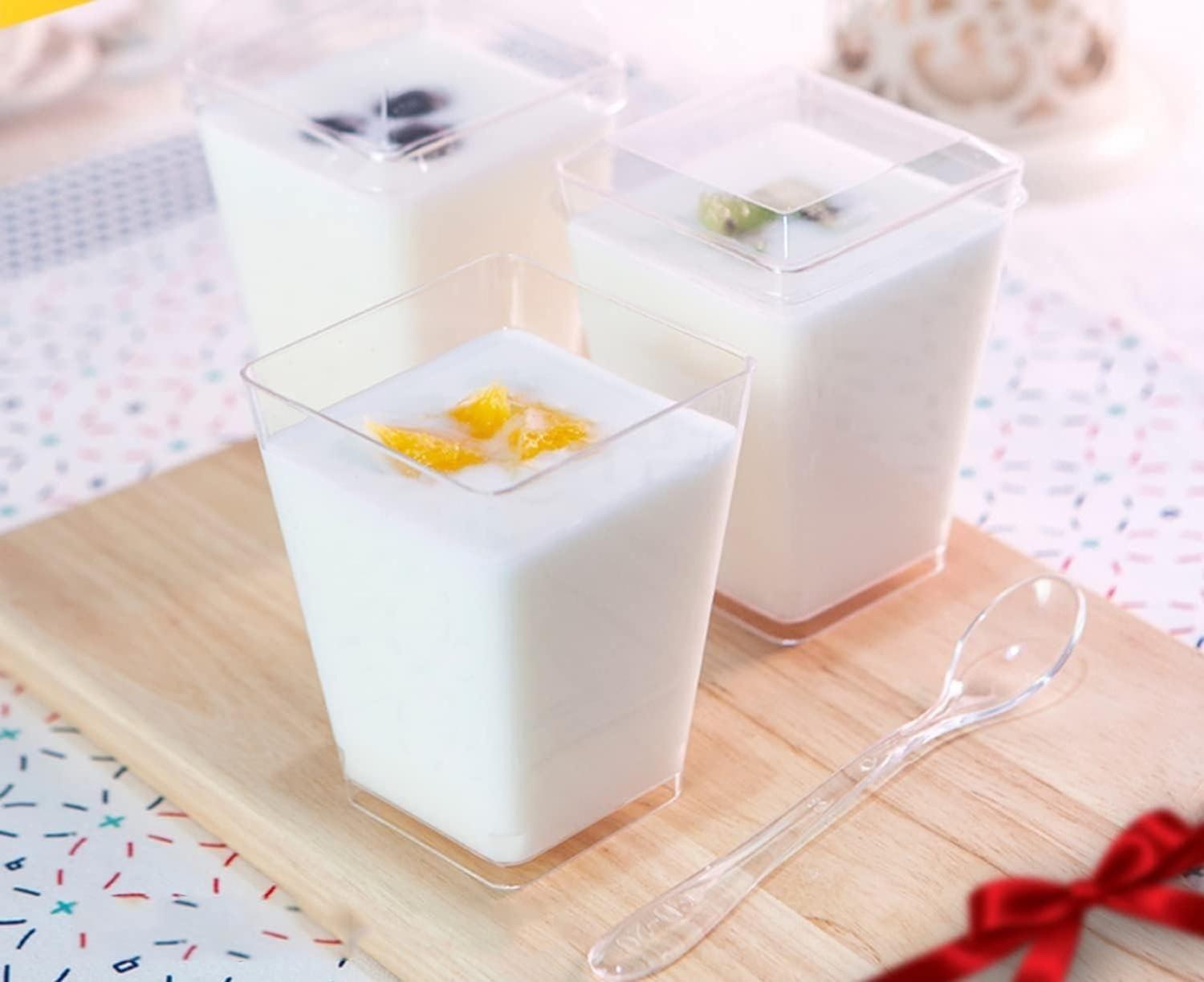 10 Vasos Para Postres Set De Vasos Shot Postres C/tapa 110ml-6
