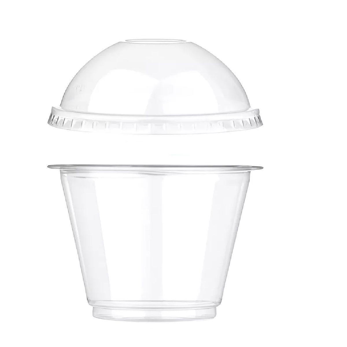 50 Vasos Plasticos Desechables Vaso Tapa Domo Sin Hoyo 9oz  Transparente Vasos Plasticos PASTELERIUS-3