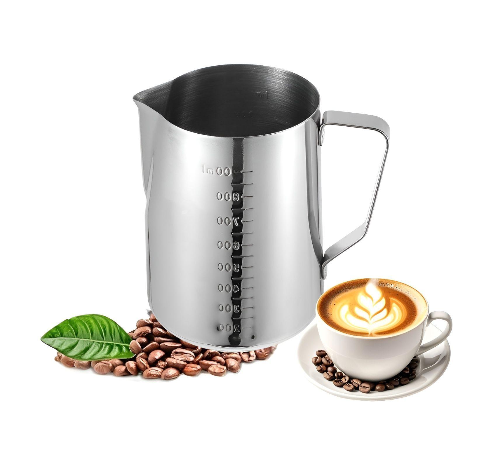 Espumador De Leche Jarra Leche Acero Lechero Barista 1300ml-0