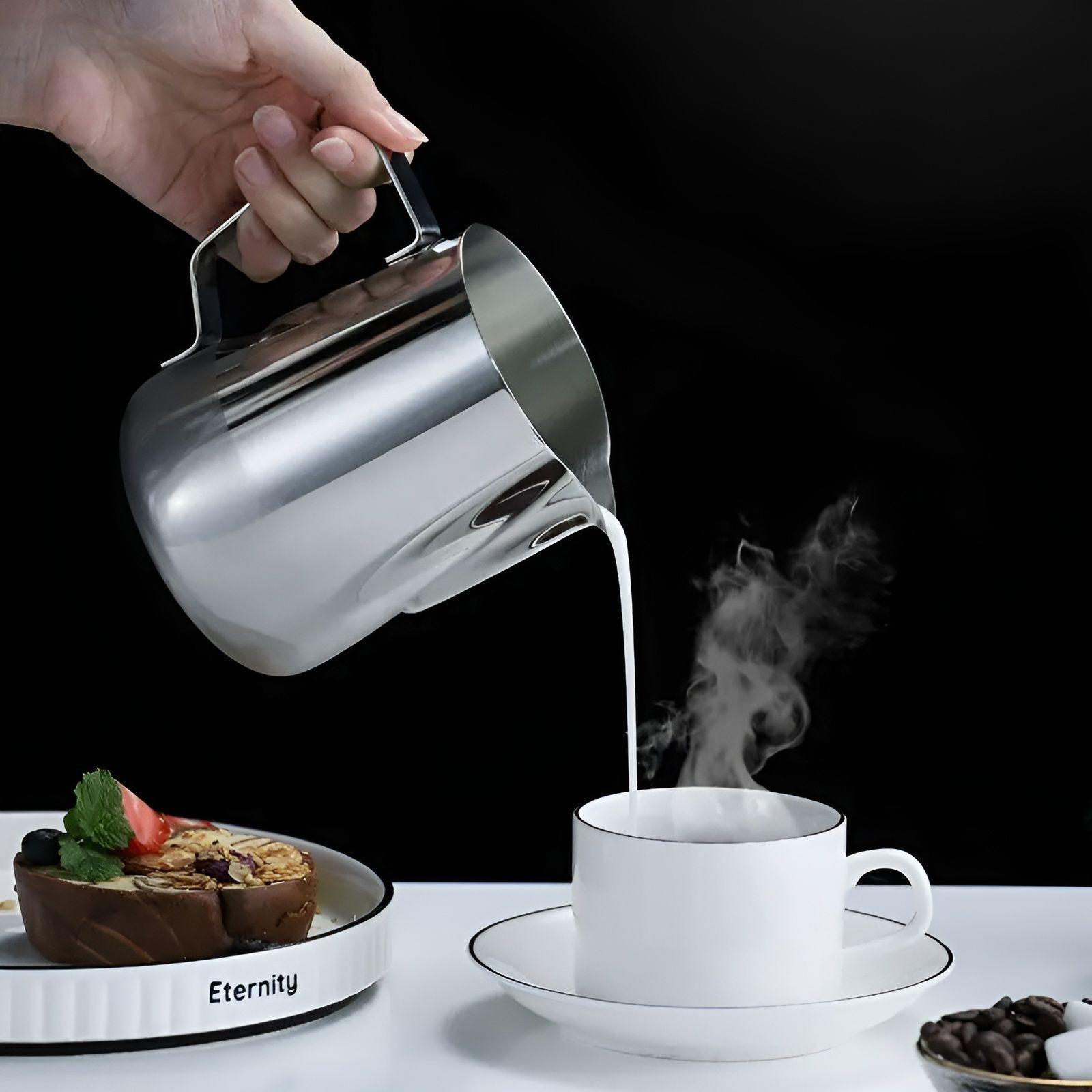 Espumador De Leche Jarra Leche Acero Lechero Barista 1300ml-7