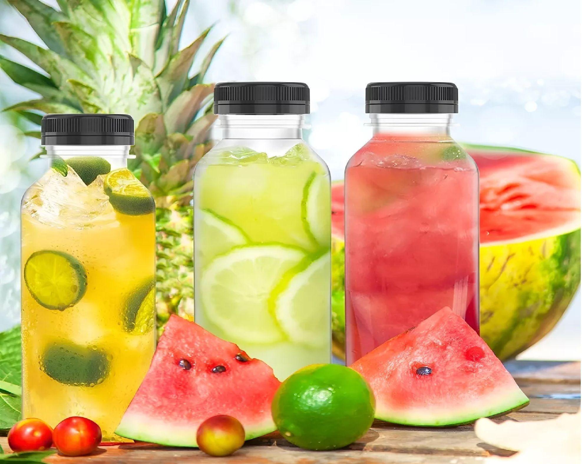 X12 Botellas Plasticas Transparentes Botella Con Tapa 500ml Botellas Para Jugos Botella Pet Con Tapa-5