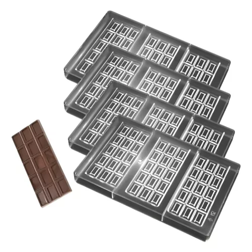 Pack X4 Molde Chocolate Molde Policarbonato Barra Chocolate -1