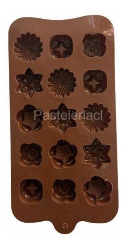 X4 Moldes De Chocolate Moldes Chocolate Silicona 5 Flores N1-2