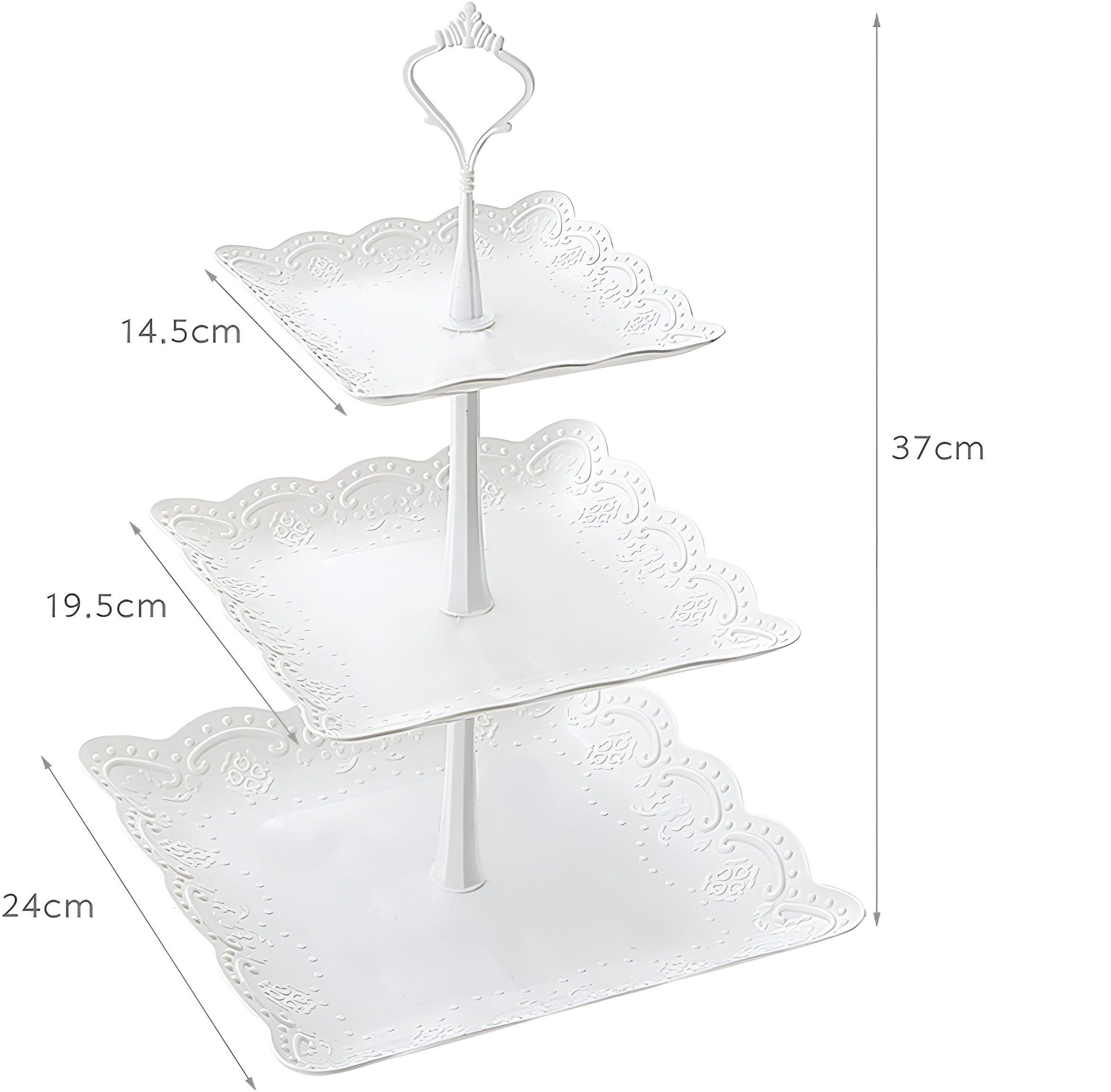 Pack X4 Porta Torta Porta Cupcakes Torre Porta Cupcake Blanco-2
