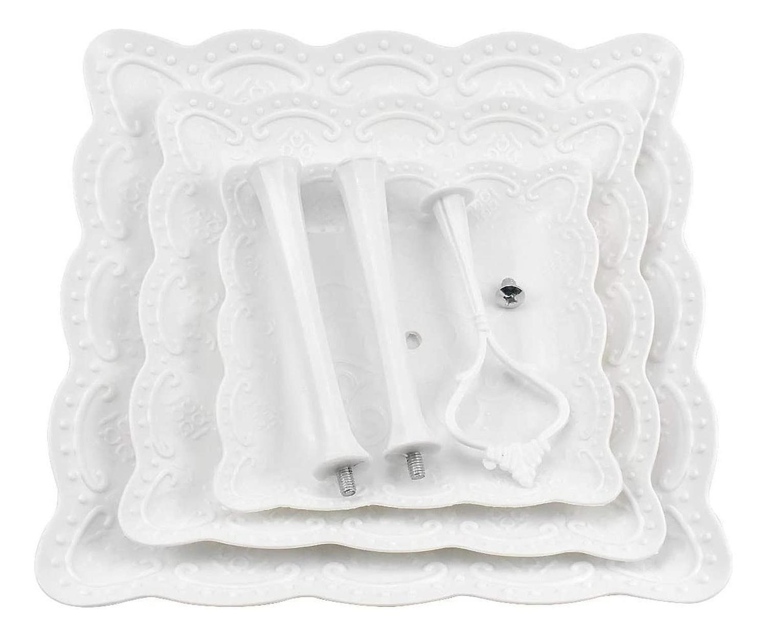 Pack X4 Porta Torta Porta Cupcakes Torre Porta Cupcake Blanco-6