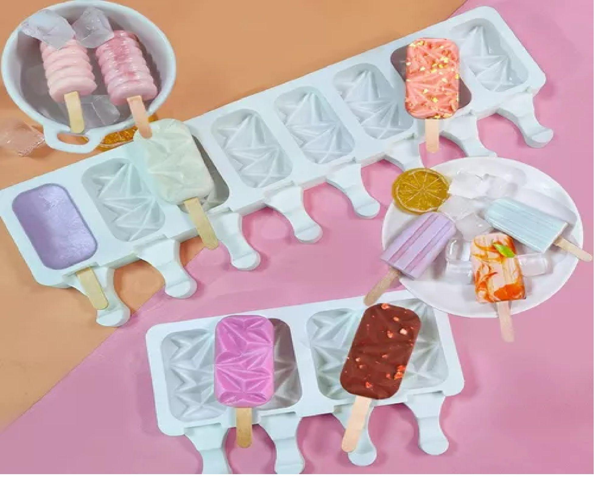 Pack X4 Molde Helados Molde Helado Silicona Molde Paleta 445-7