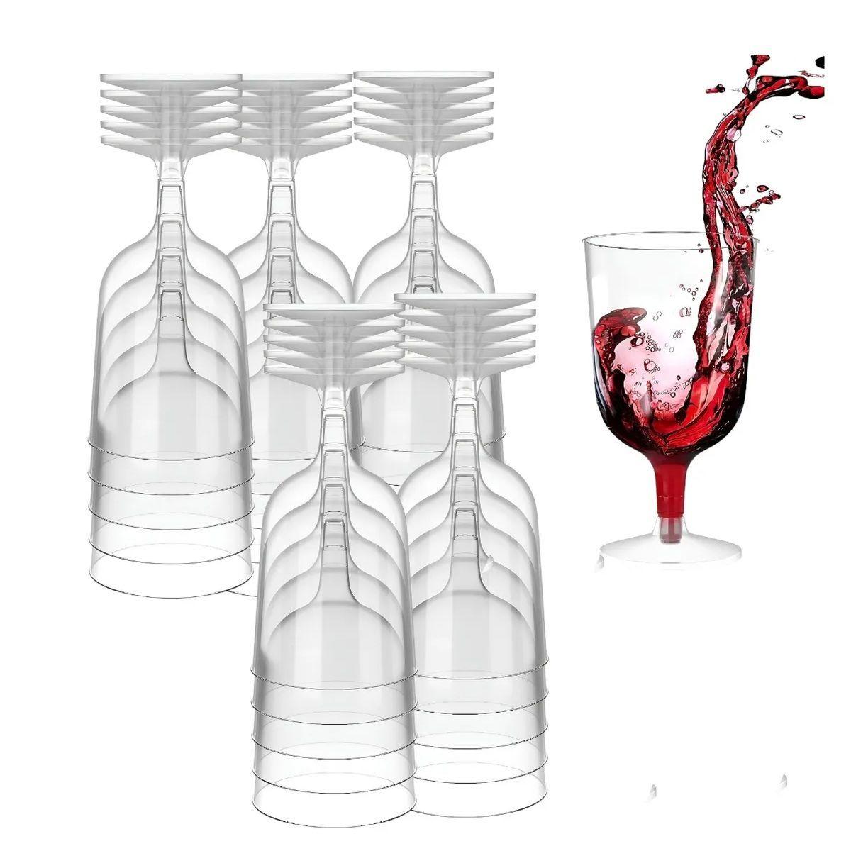 50 Copas De Vino Copa Acrilico Copa Plastico Copas 6oz/177ml Transparente-3