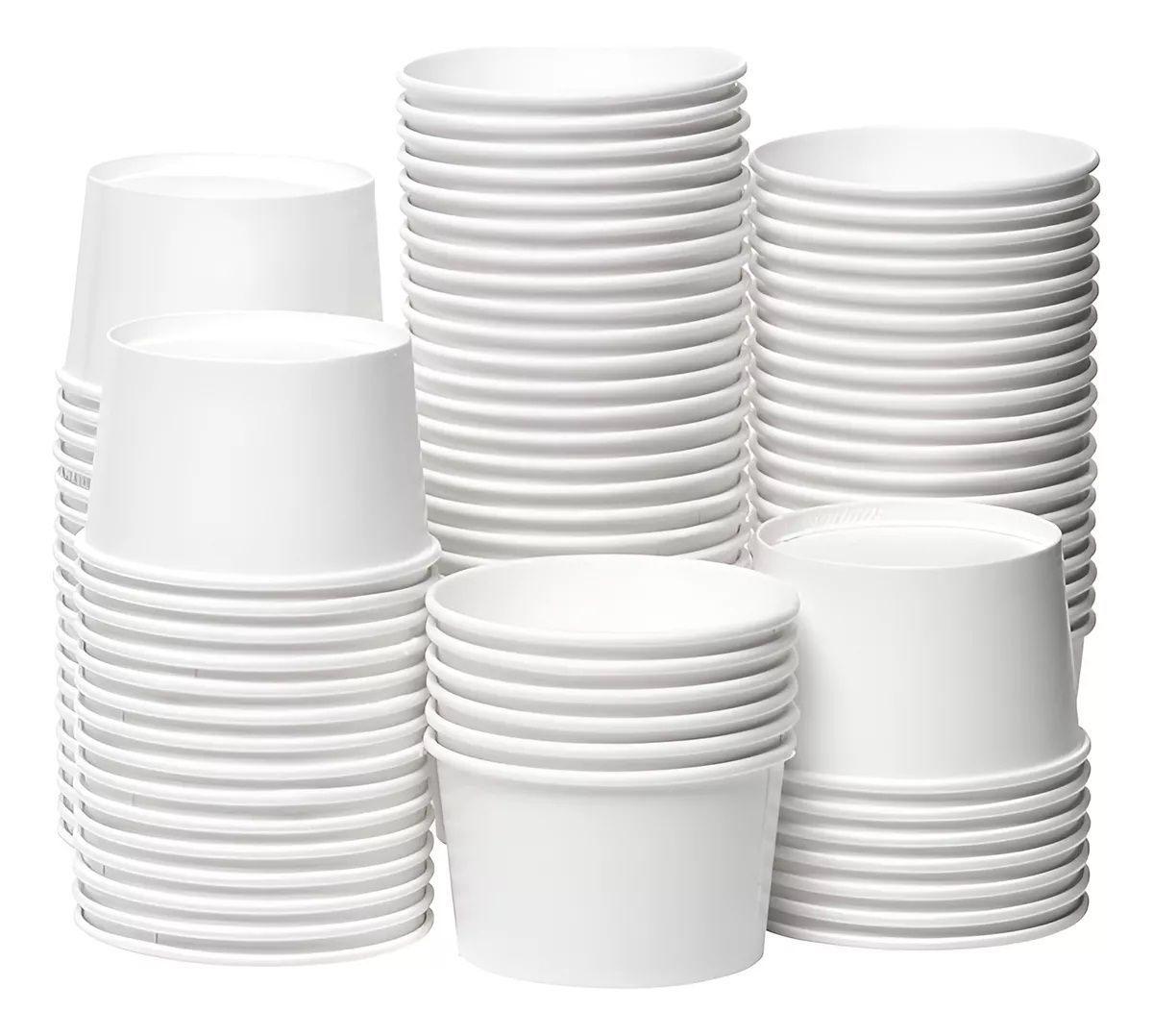 100 Vasos Polipapel Pote Helado Desechables Vaso Helado 8oz-2