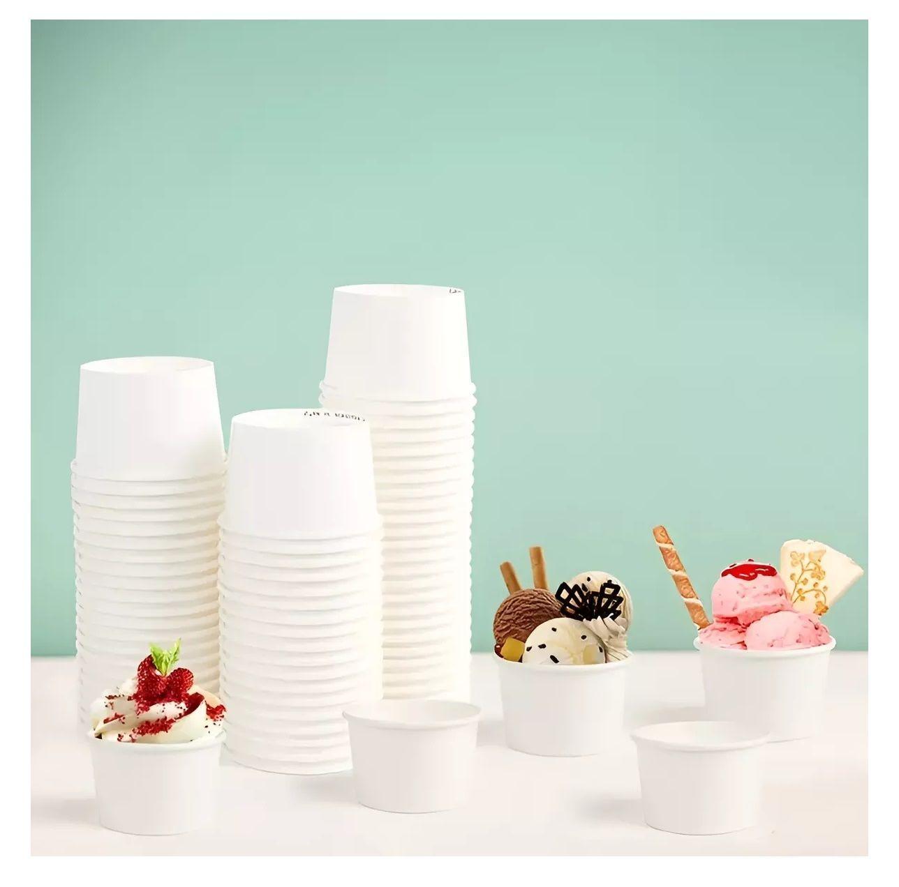 100 Vasos Polipapel Pote Helado Desechables Vaso Helado 8oz-4