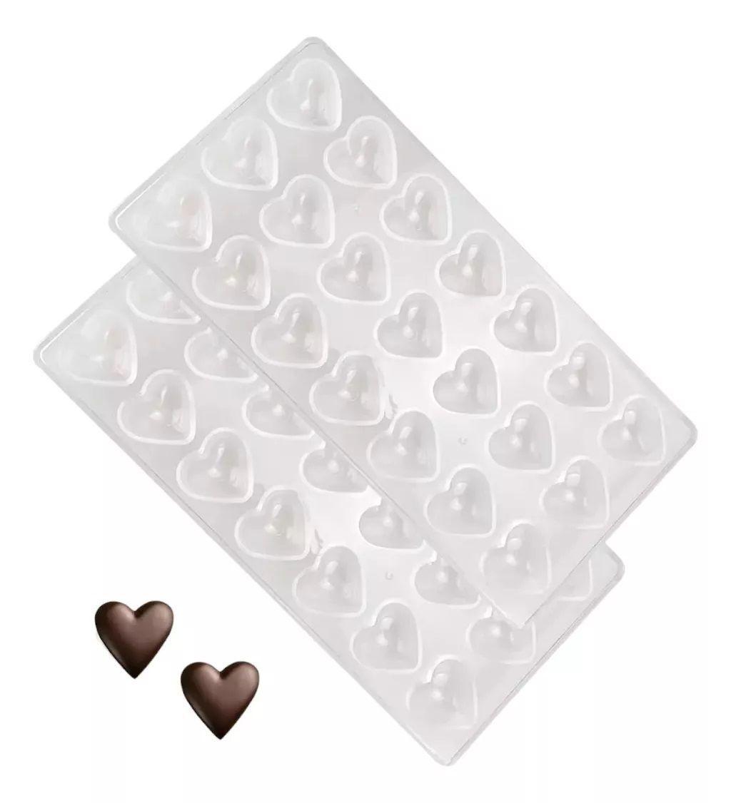 Pack X2 Molde Chocolate Molde De Chocolate Acrilico Corazón -5