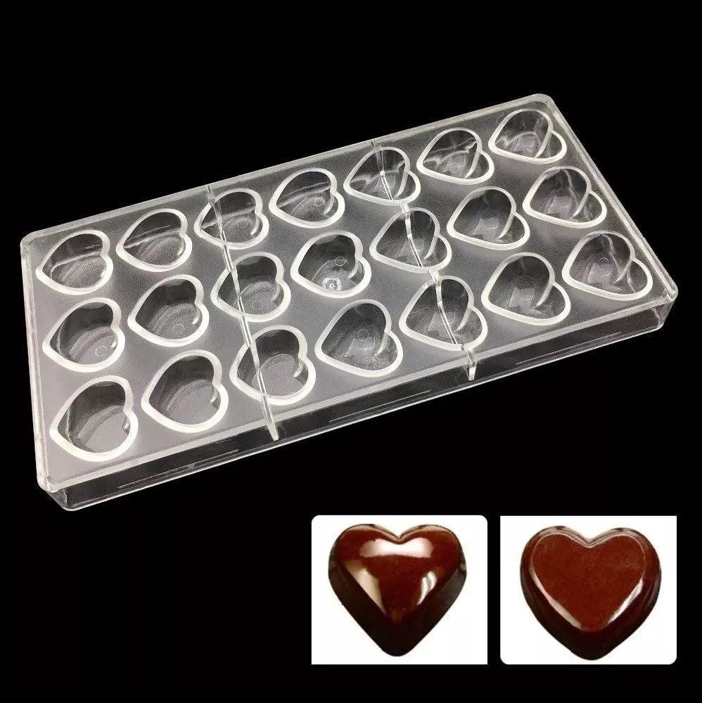 Pack X2 Molde Chocolate Molde De Chocolate Acrilico Corazón -6