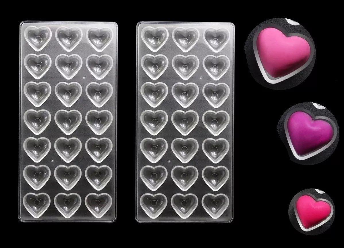 Pack X2 Molde Chocolate Molde De Chocolate Acrilico Corazón -7