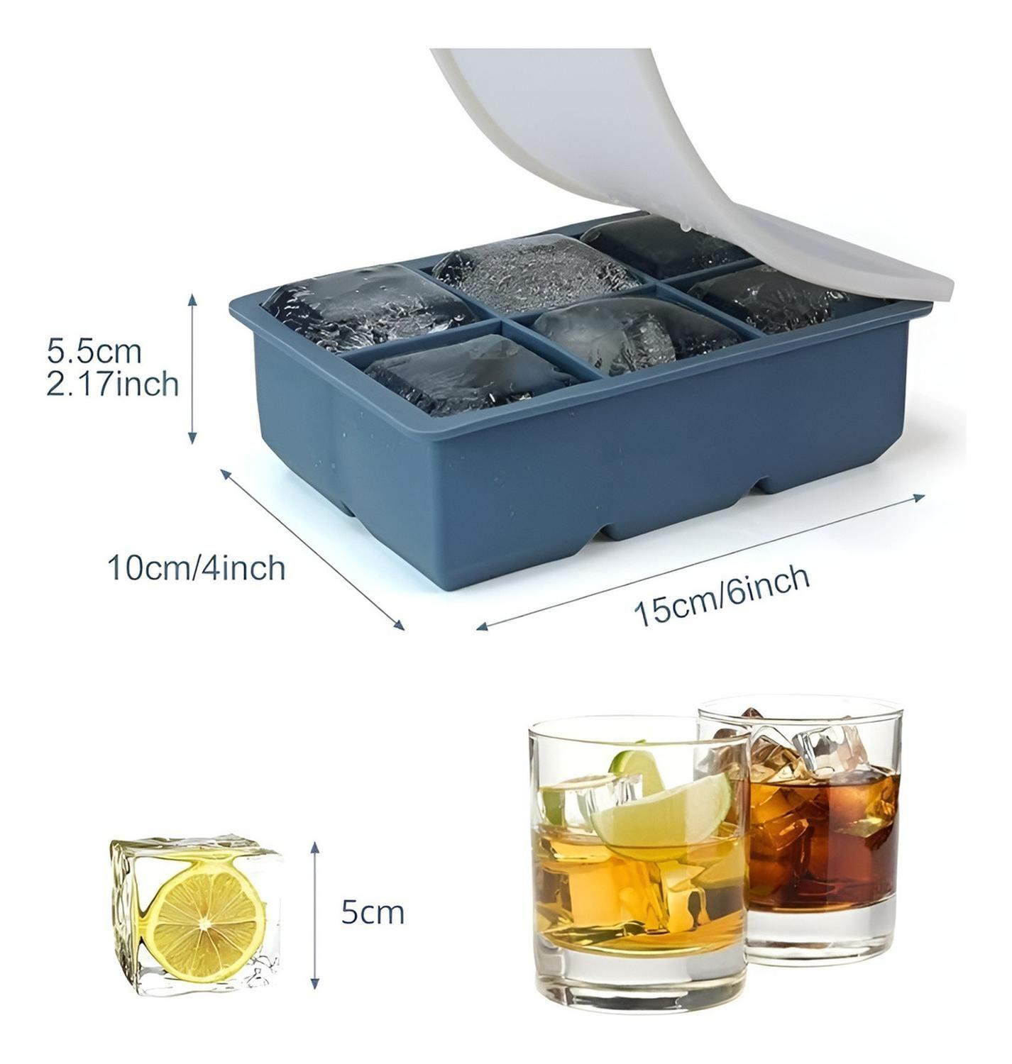 2 Cubetas Hielo Cubetera Cubetas Silicona Cubeta C/tapa 6cav Surtido-2