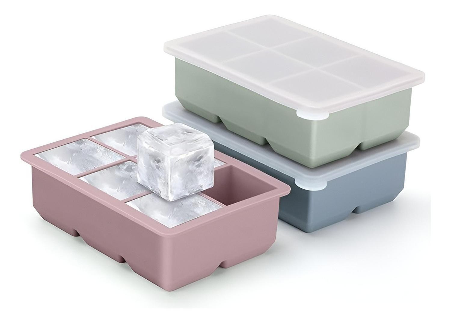 2 Cubetas Hielo Cubetera Cubetas Silicona Cubeta C/tapa 6cav Surtido-6