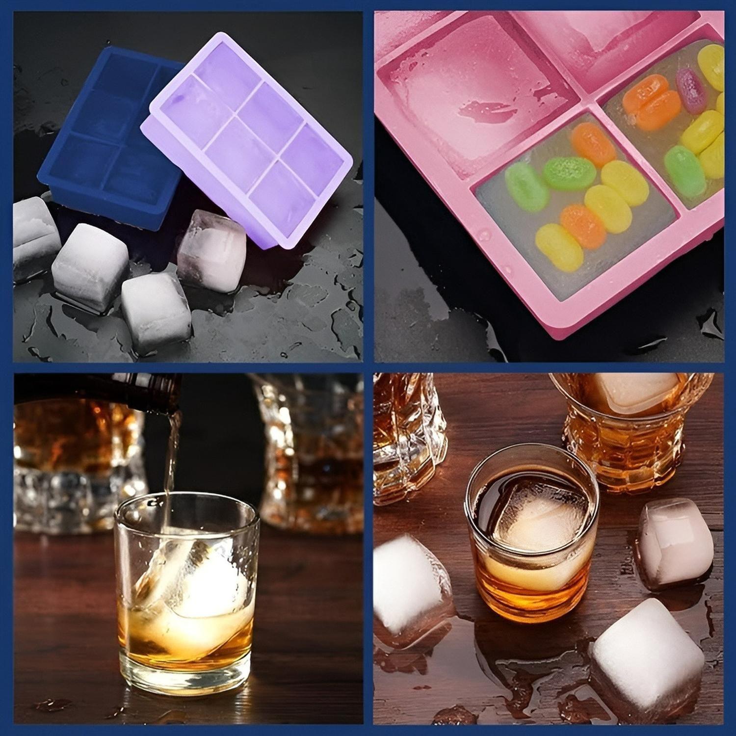 2 Cubetas Hielo Cubetera Cubetas Silicona Cubeta C/tapa 6cav Surtido-7
