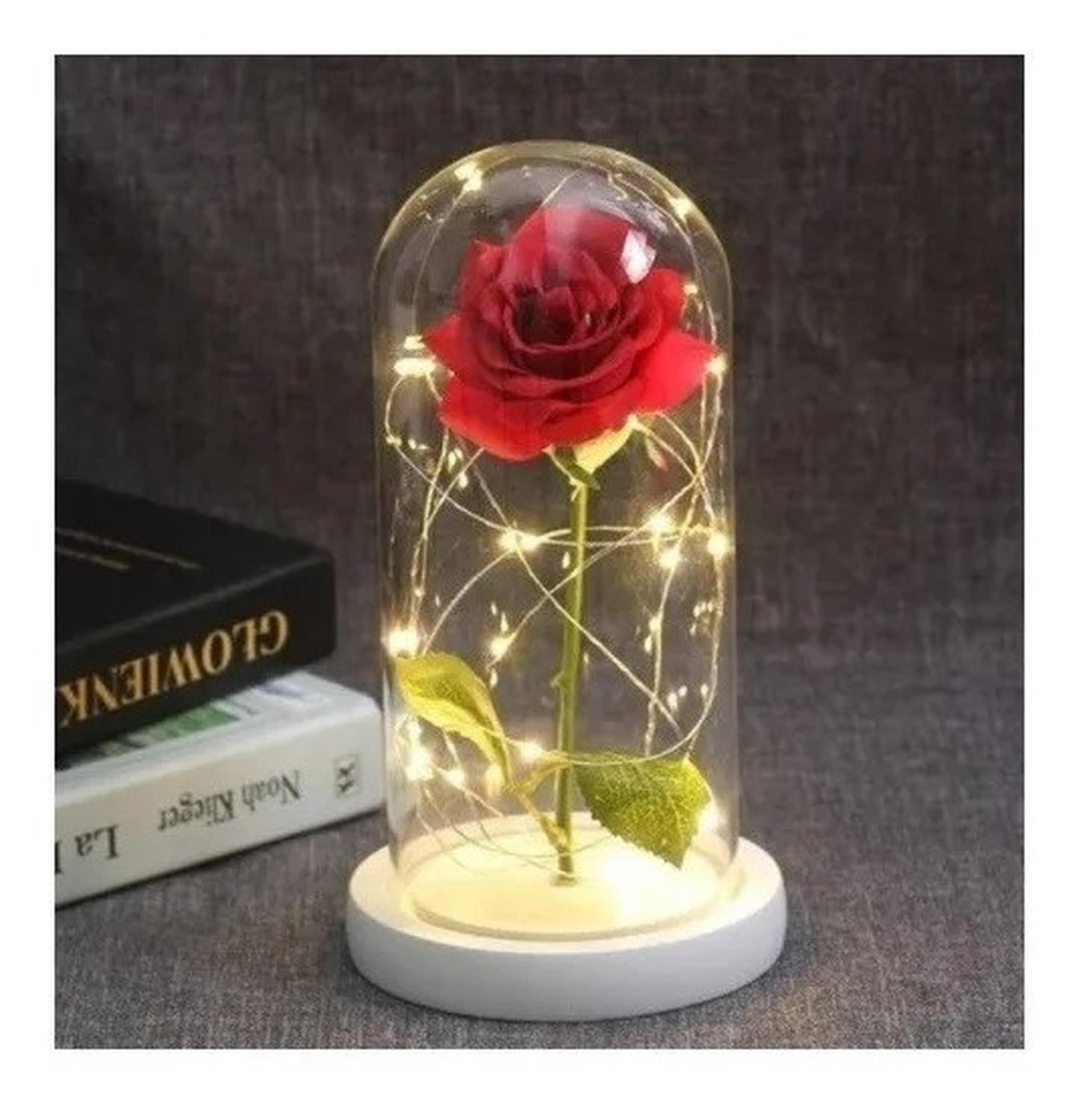 2 Rosas Eternas Rosa Eterna Rosa Preservada Led San Valentin Pack X2 Rosa Eterna Roja De Madera-4