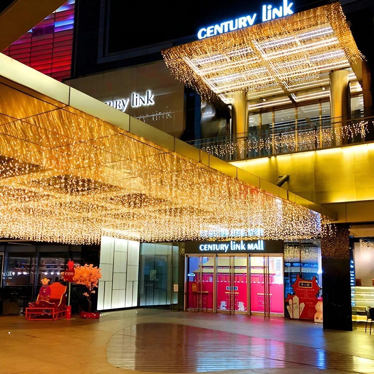 Luces De Navidad Cascada Guirnaldas Luces Cascada Led 3mts Amarillo luces para decoración navideña-1