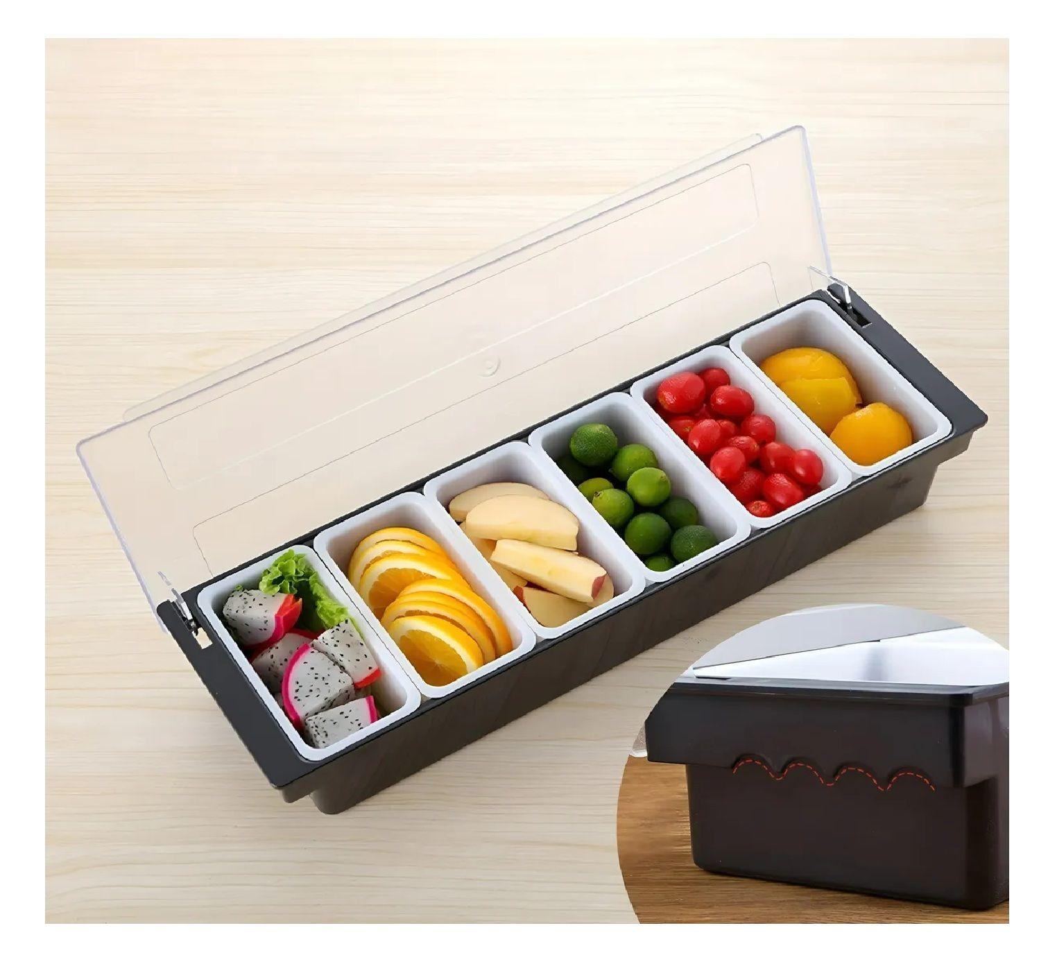 Bandeja Dispensador Alimentos Para Restaurante C/tapa 6cav-7