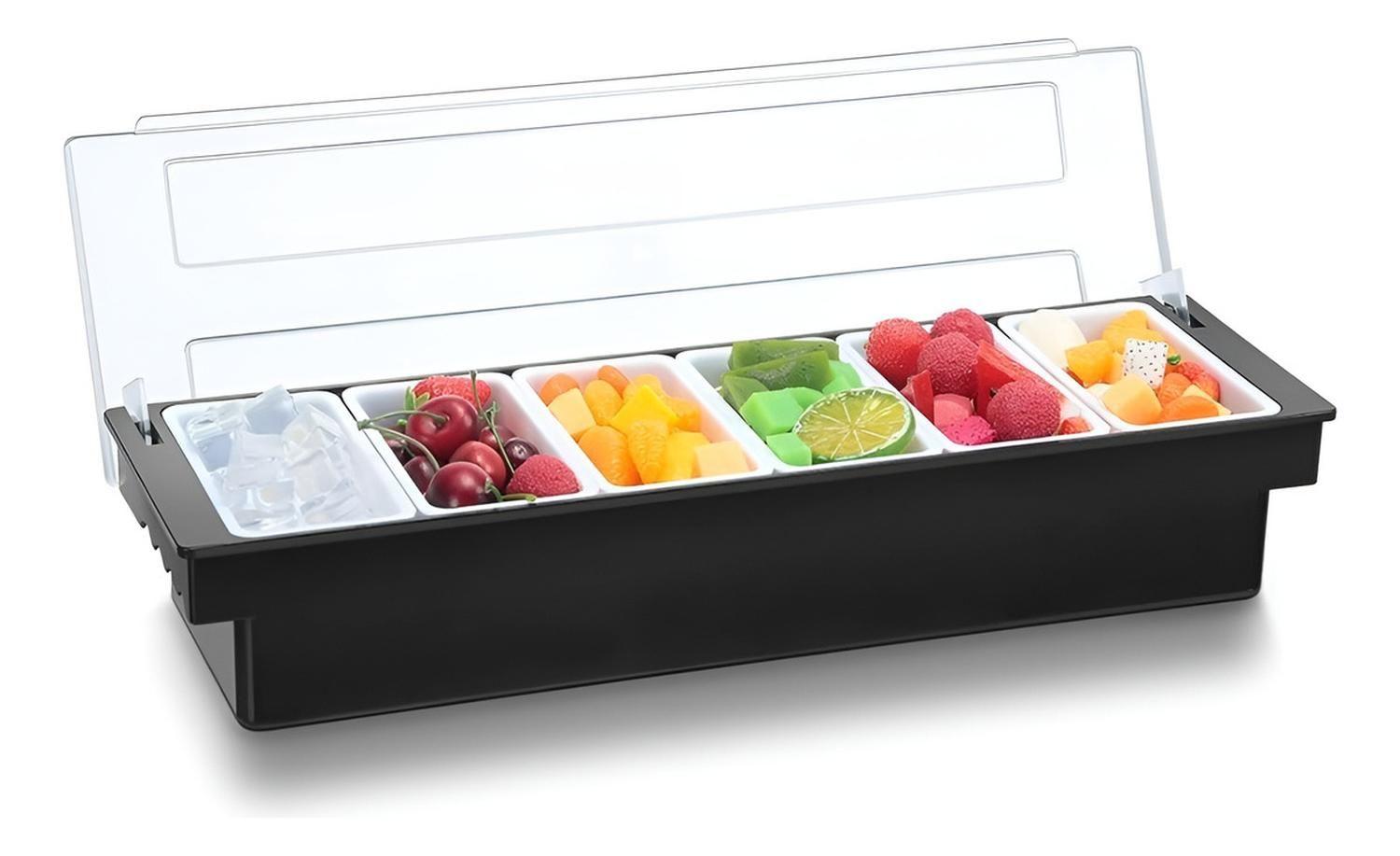 Bandeja Dispensador Alimentos Para Restaurante C/tapa 6cav-0