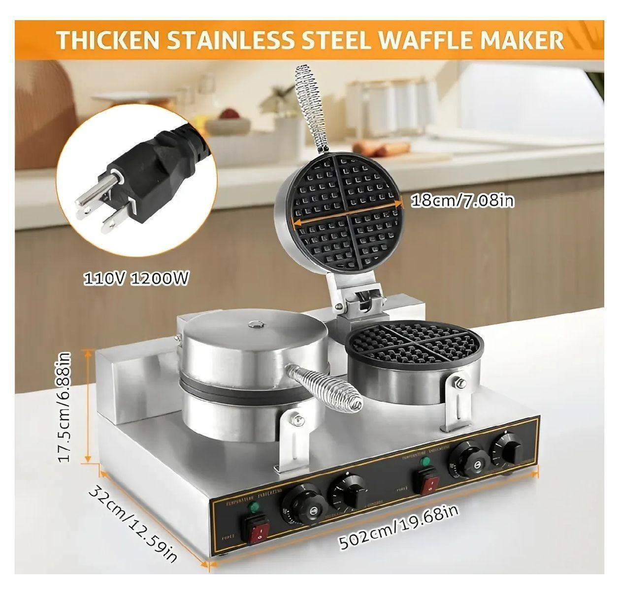 Waflera Doble Maquina Para Waffles Waflera Grande 2400w Waflera Con Formas Waffle Maquina Industrial-2