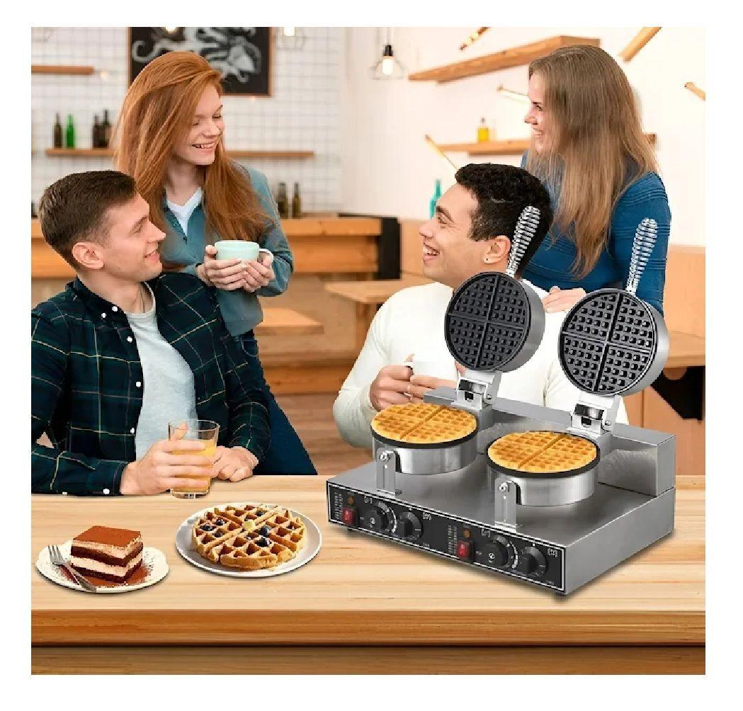 Waflera Doble Maquina Para Waffles Waflera Grande 2400w Waflera Con Formas Waffle Maquina Industrial-7