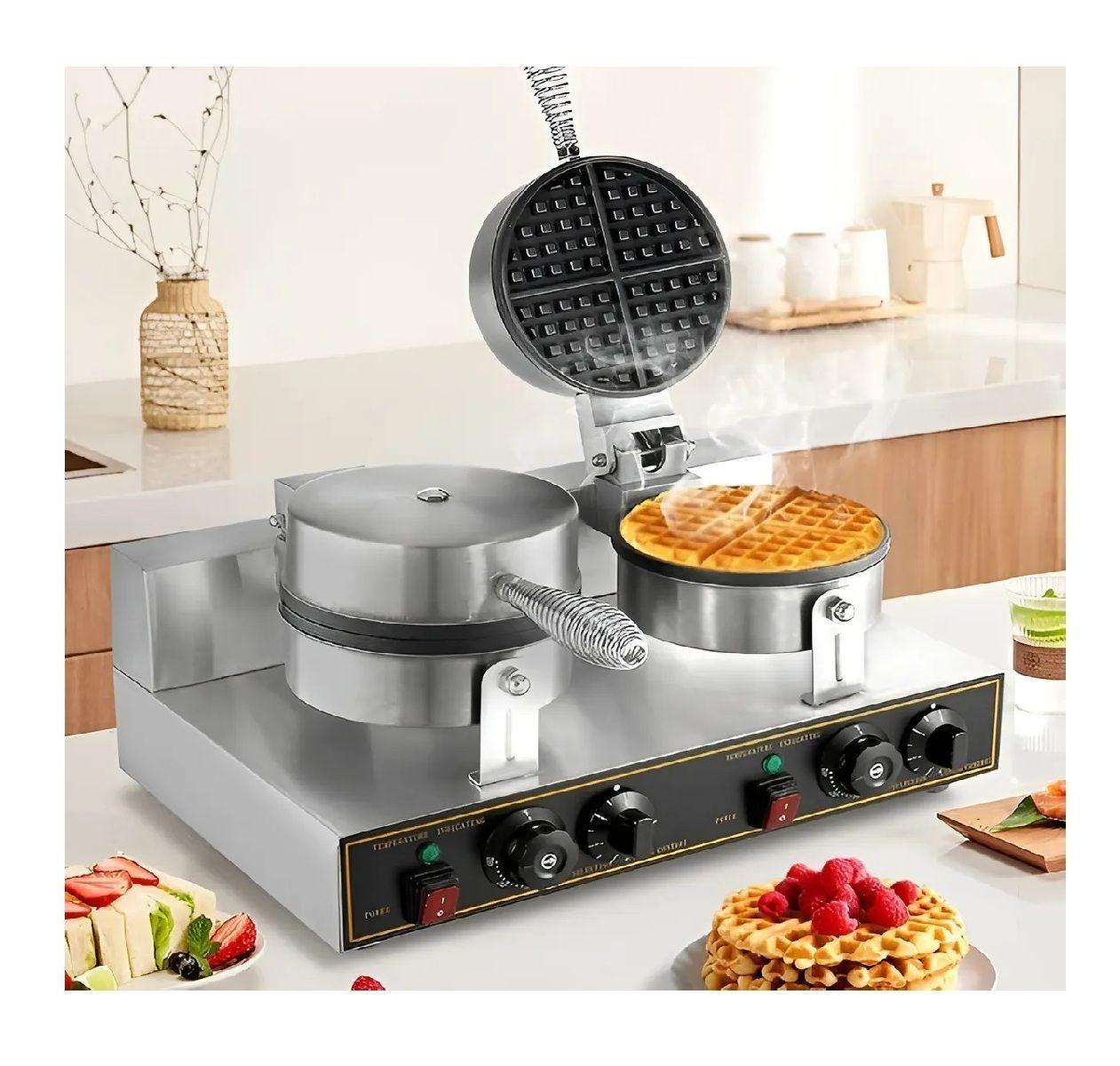Waflera Doble Maquina Para Waffles Waflera Grande 2400w Waflera Con Formas Waffle Maquina Industrial-6