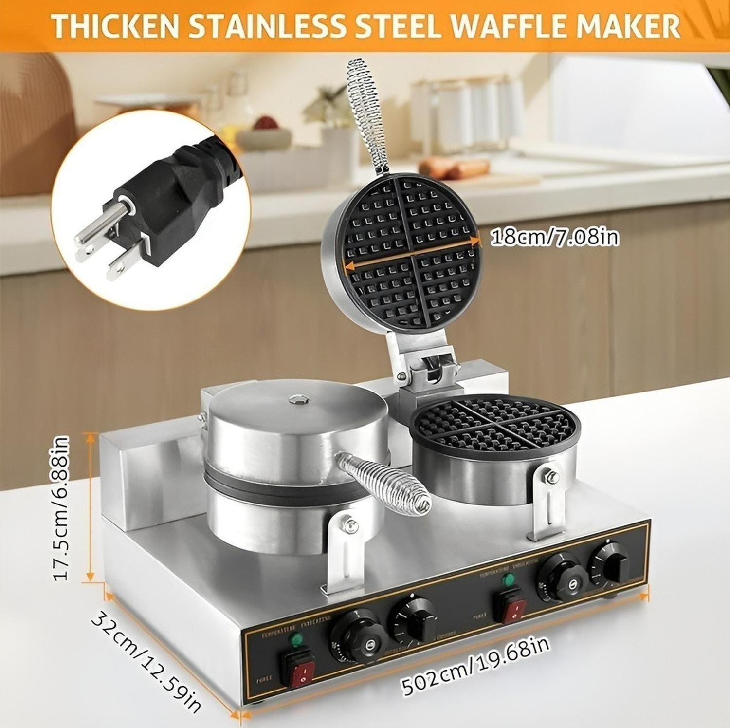 Waflera Doble Maquina Para Waffles Waflera Grande 2400w-2