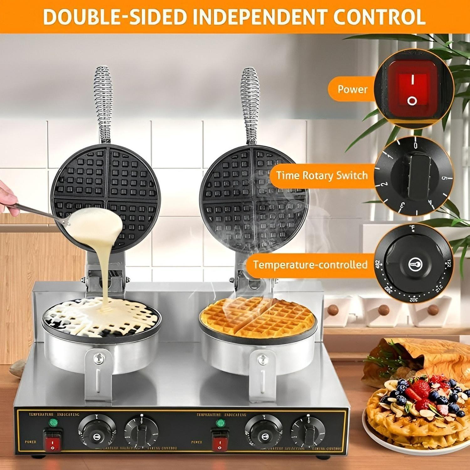 Waflera Doble Maquina Para Waffles Waflera Grande 2400w-3