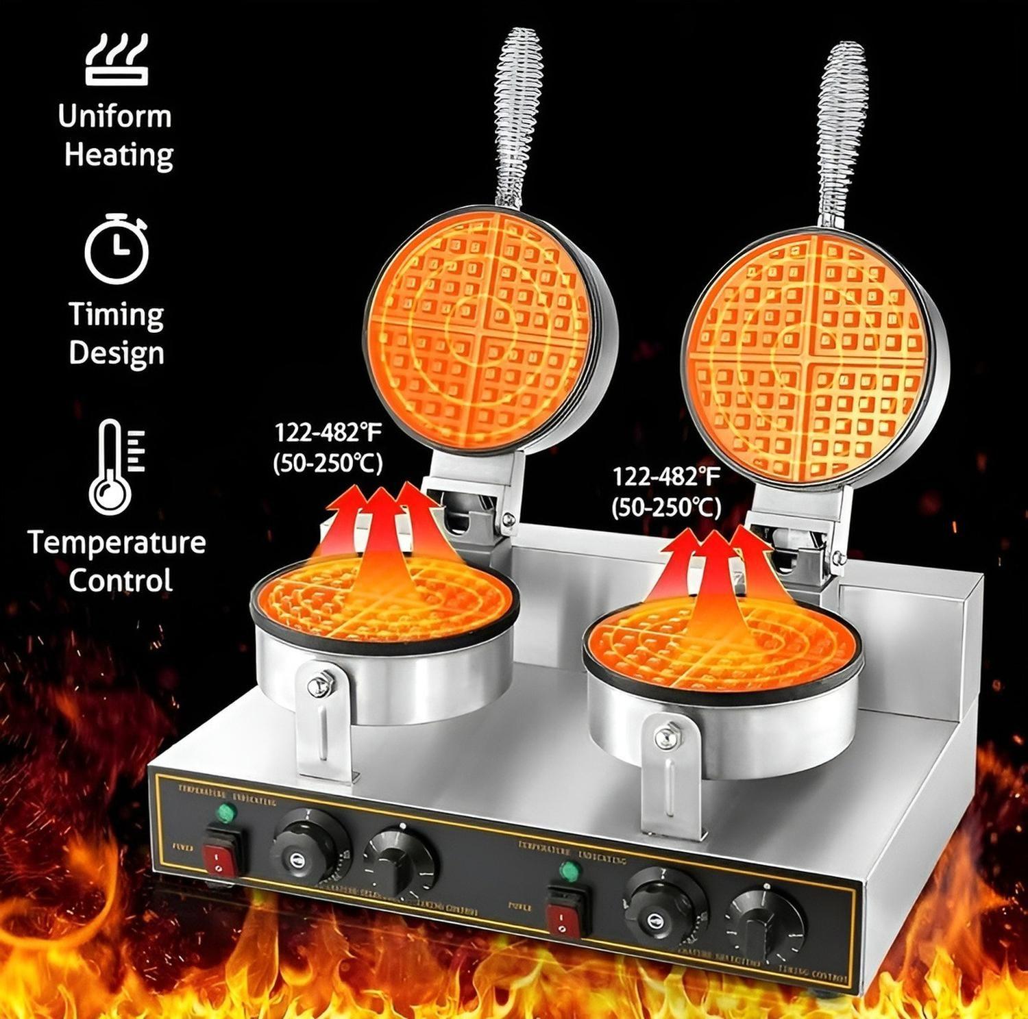 Waflera Doble Maquina Para Waffles Waflera Grande 2400w-4