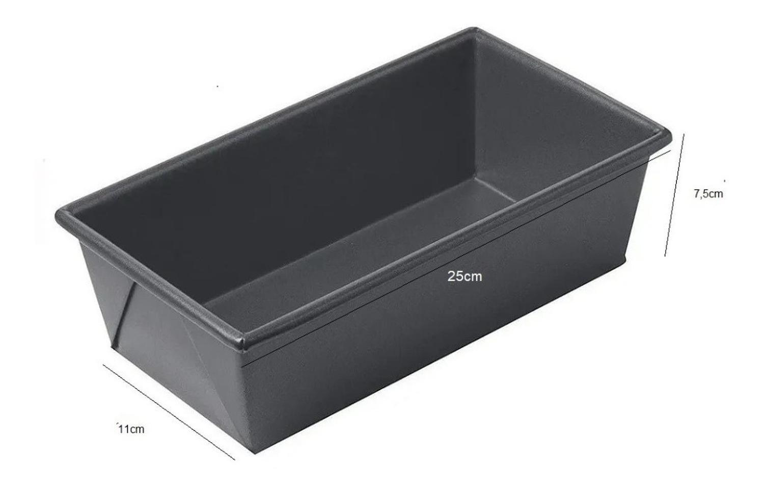Pack X2 Molde Pan Molde Para Pan De Molde Rectangular 25cm Gris-3