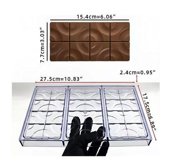 Pack X2 Molde De Chocolate Policarbonato Molde Barra Circulo-6