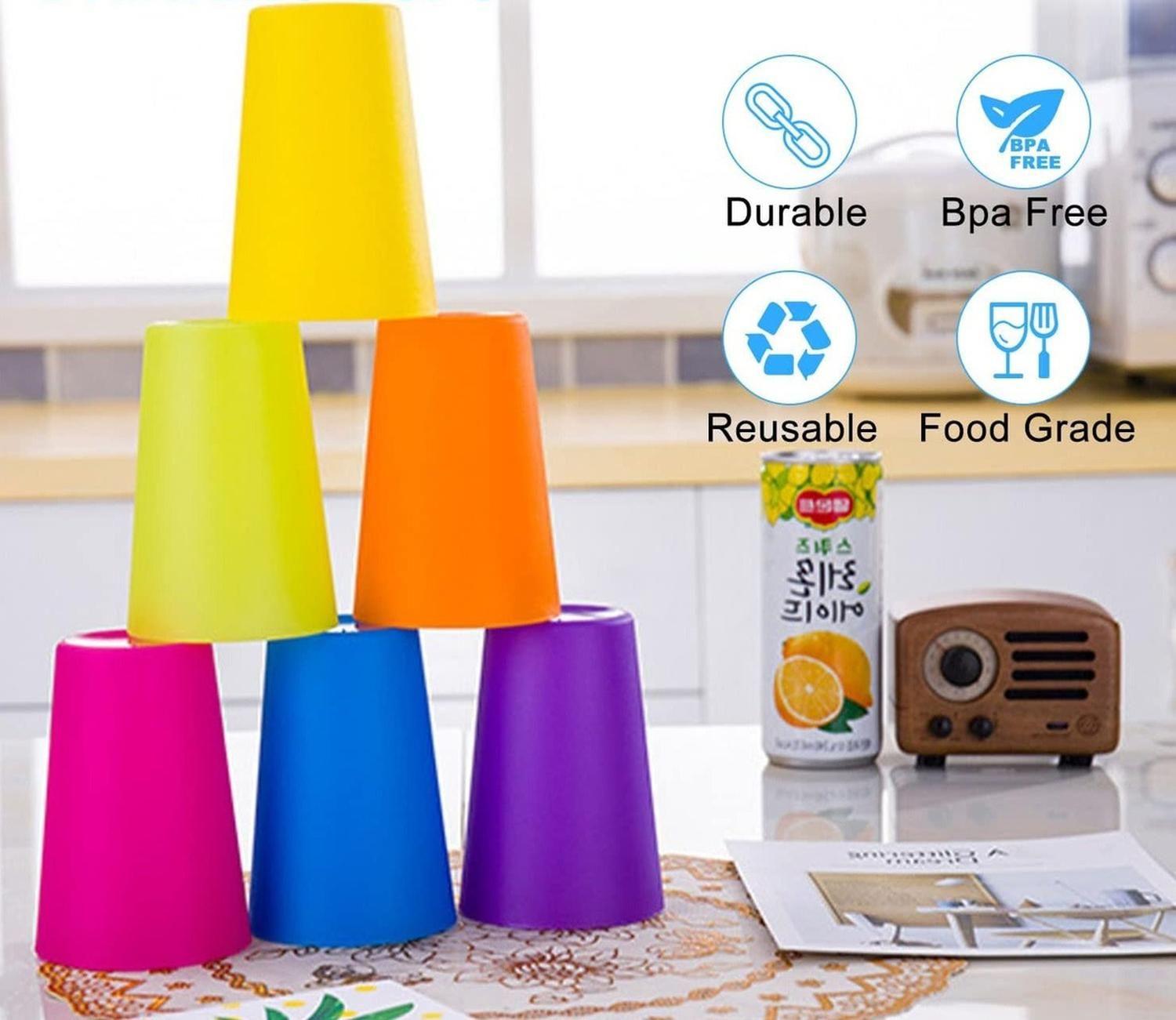 24 Set De Vasos Vasos Plastico Vasos Reutilizables De Fiesta Al Azar-4