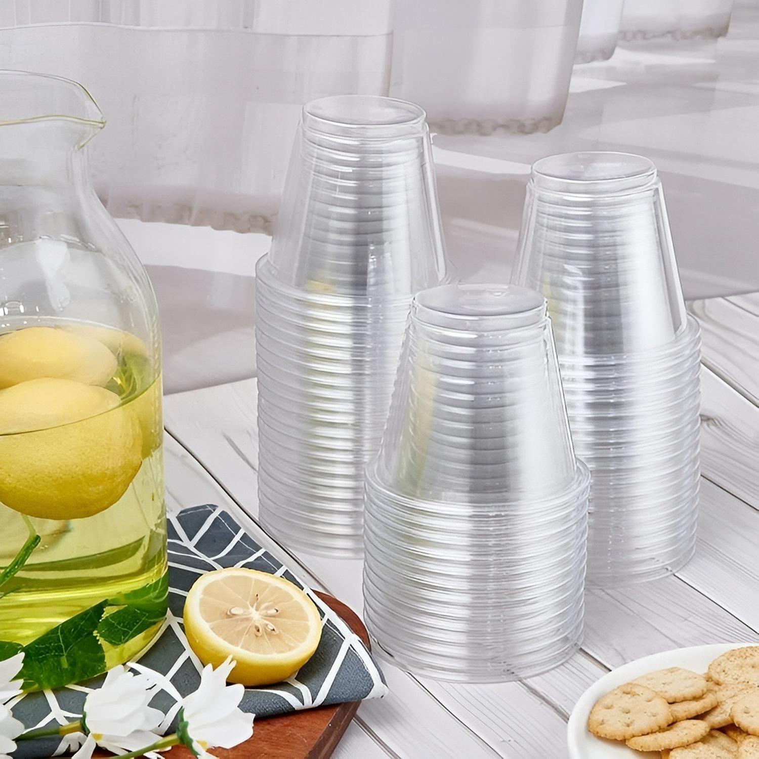 250 Vaso Plasticos Vasos Desechables Vaso Pequeño 148ml 5oz Transparente-5